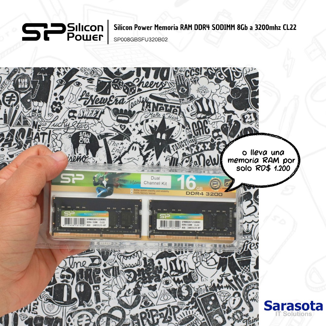 accesorios para electronica - Silicon Power Memoria RAM DDR4 8Gb a 3200mh CL22 0