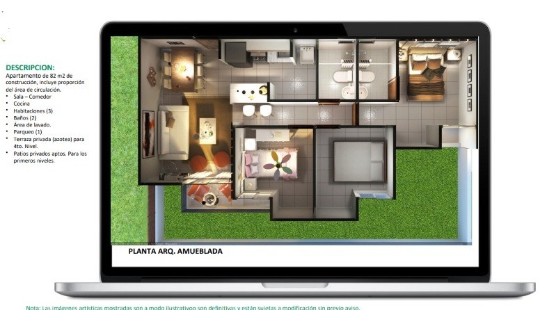 apartamentos - Venta de apartamento 3 dormitorios 82mts mas terraza Las Américas  0