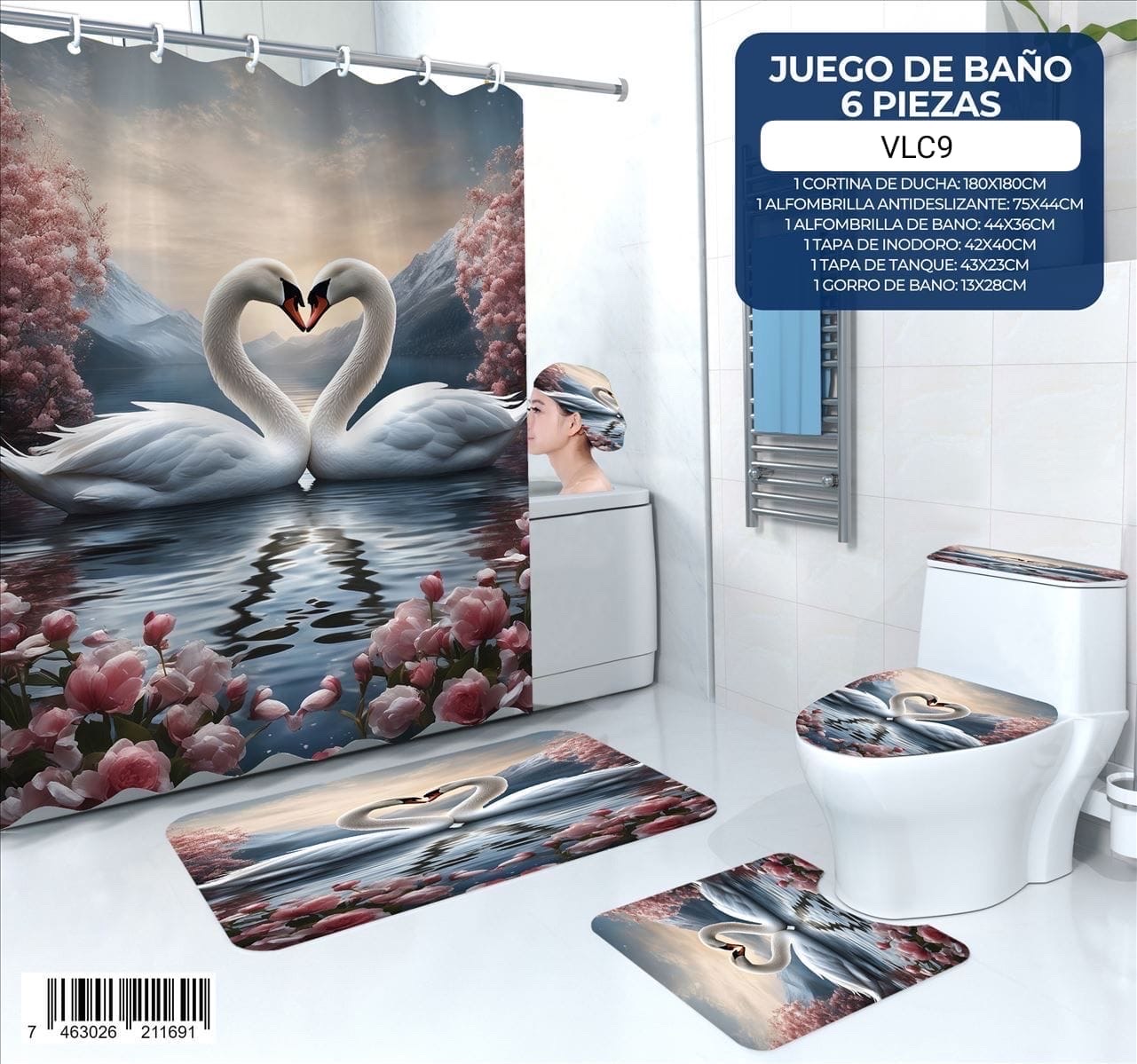 decoración y accesorios - juego de baños de 6 piezas  7