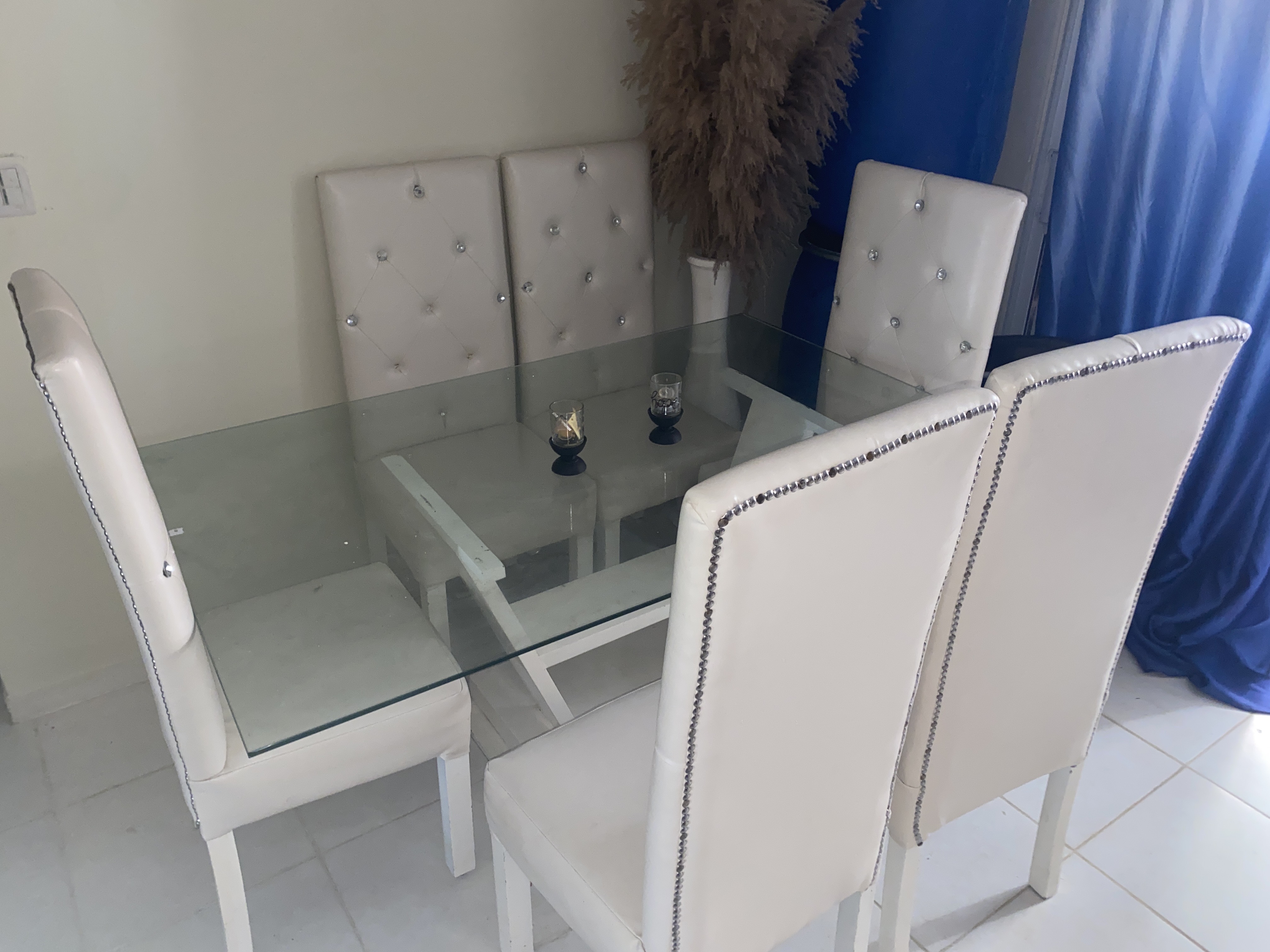 muebles y colchones - Mesa de 6 sillas en pino tratado  5