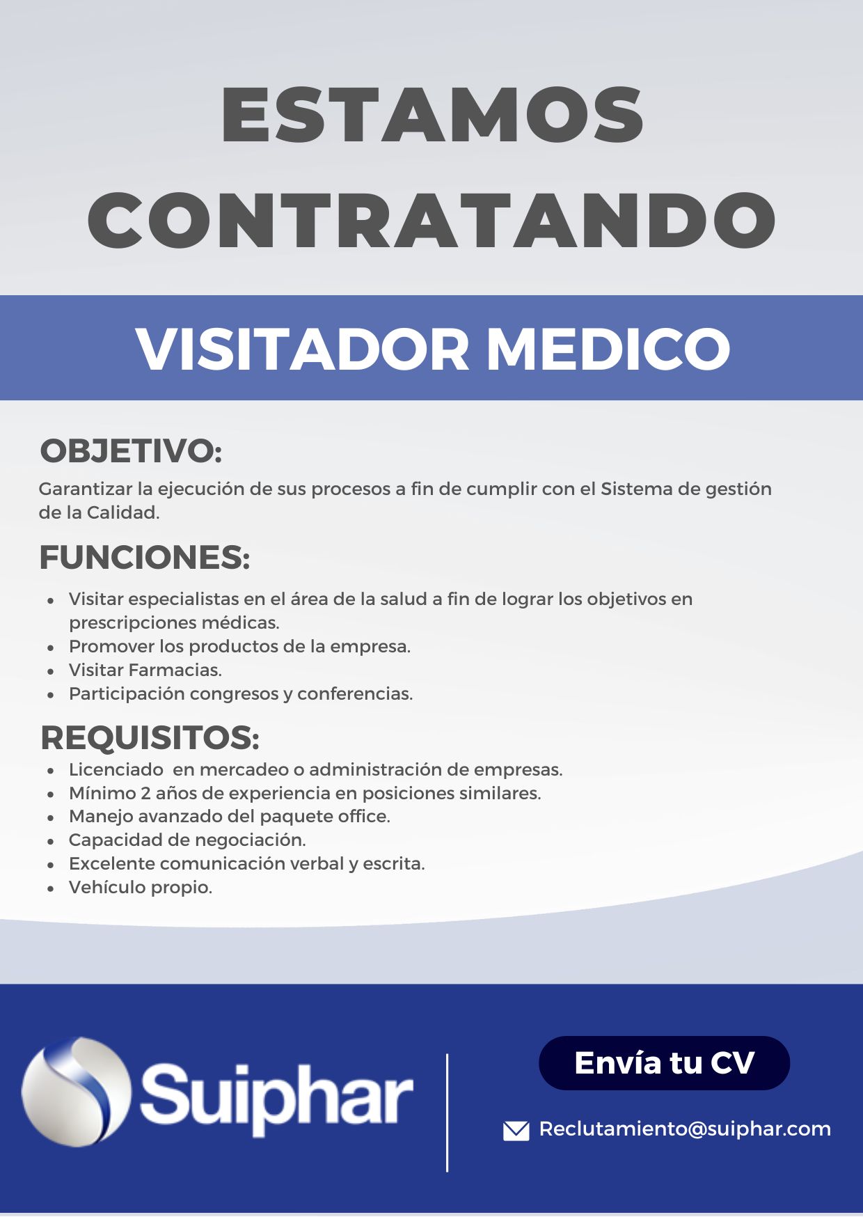 empleos disponibles - Visitador Medico
