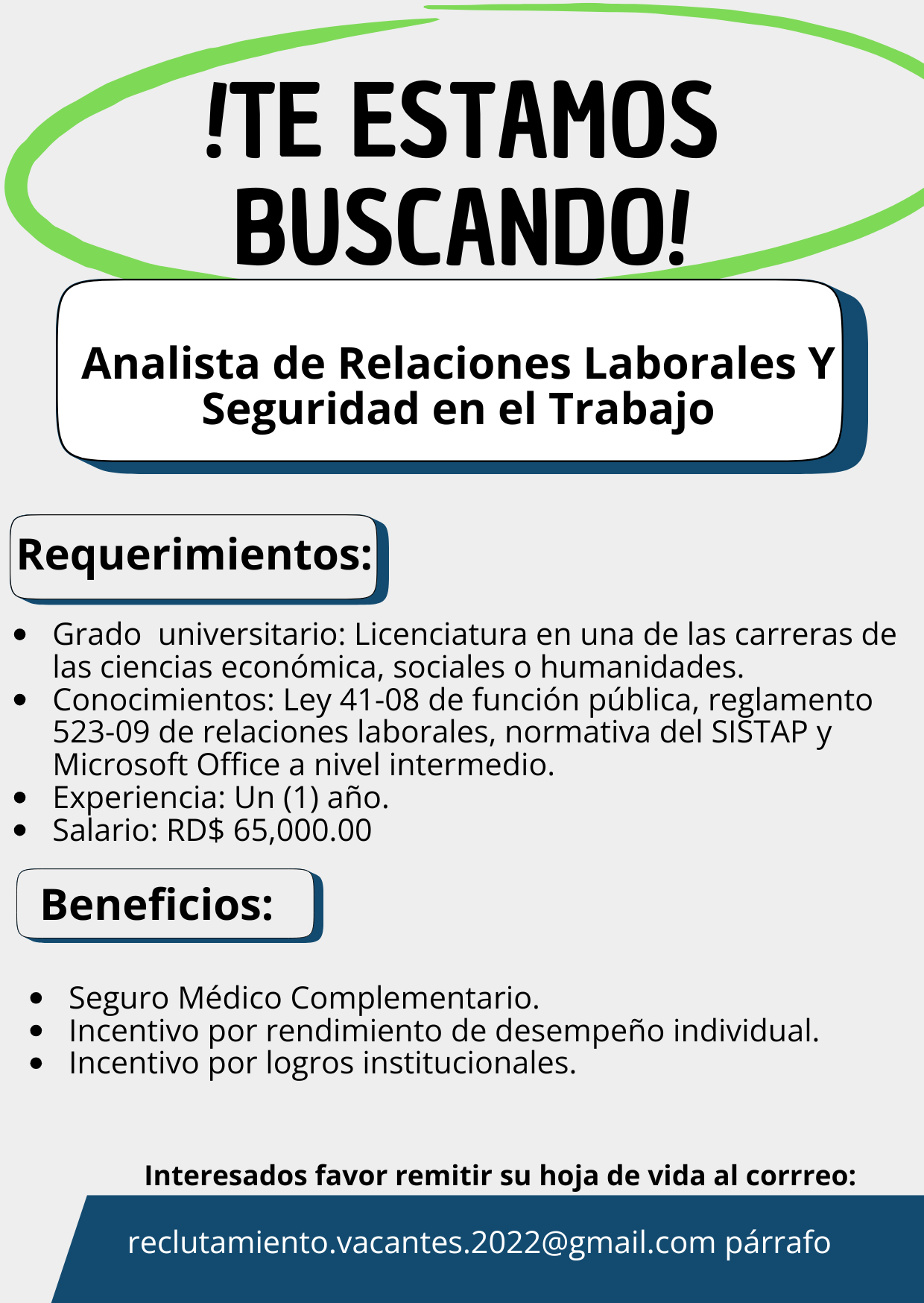 empleos disponibles - Analista de Relaciones Laborales Y Seguridad 