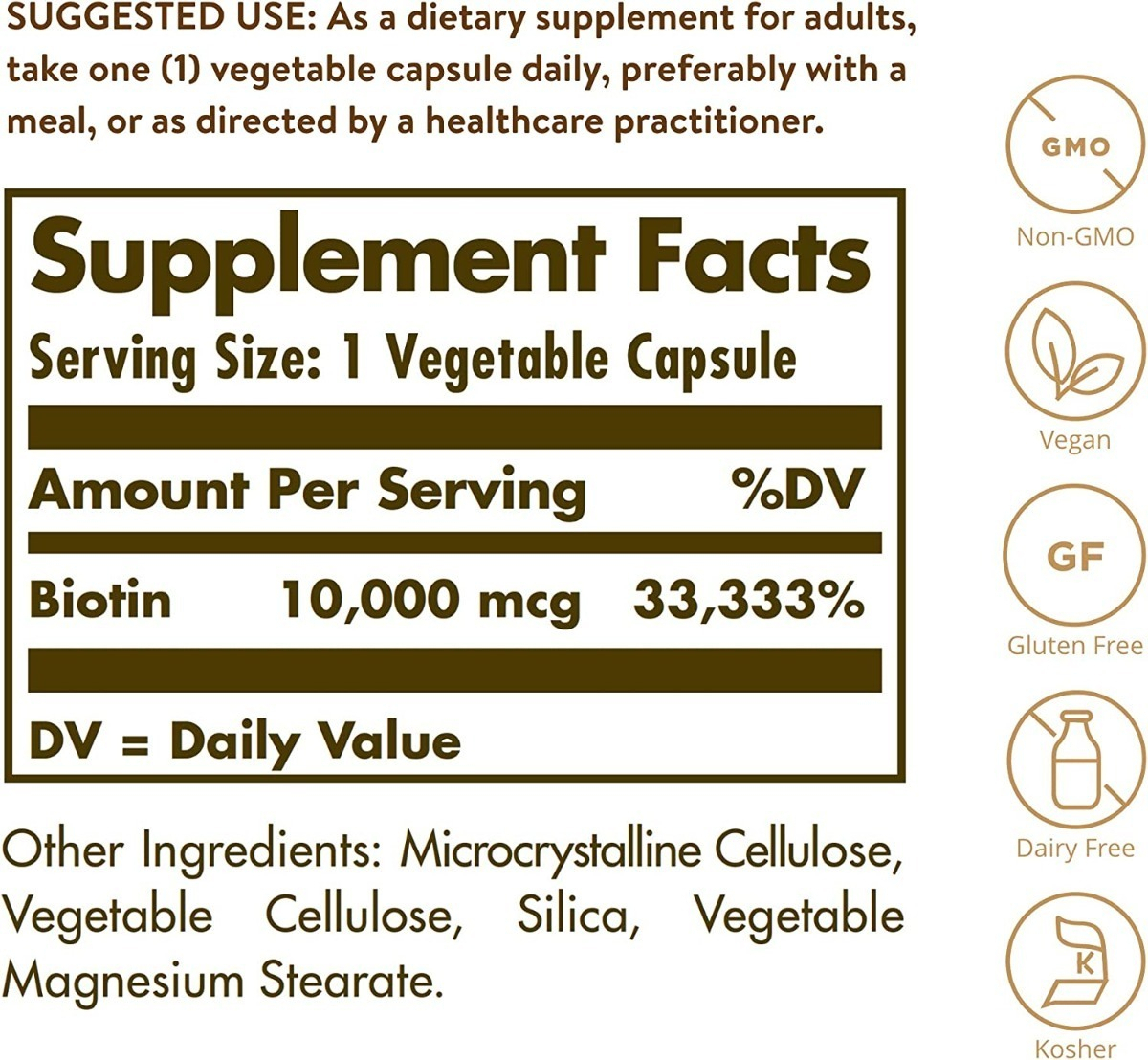 Salud y Equipamiento Médico - Biotina 10000 Mcg Piel, Uñas, Cabello Y Metabolismo 60 Cap 1