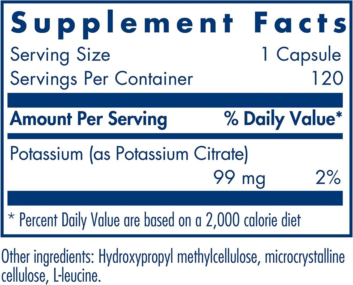 Salud y Equipamiento Médico - Potasio 120 Cap Allergy Research 1