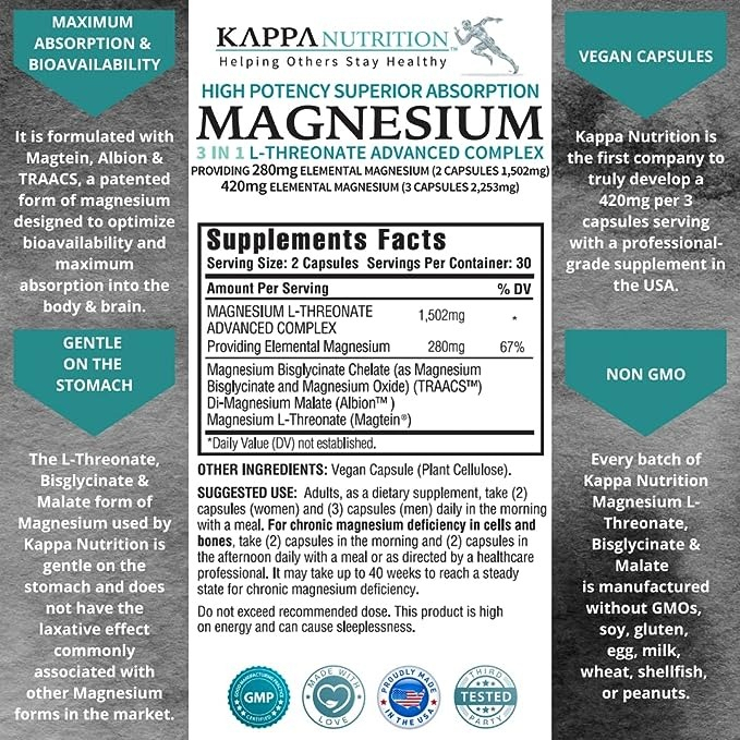 Salud y Equipamiento Médico - Complejo Magnesio 60 capsulas Kappa N 1