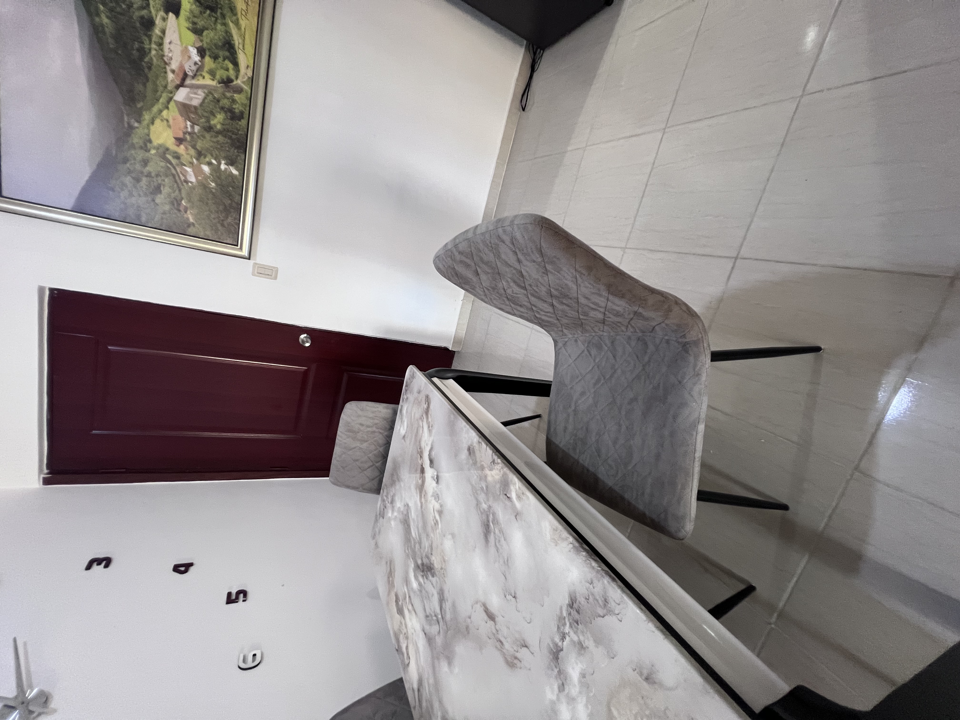 muebles y colchones - Juego de comedor 4 sillas tope de marmol 2