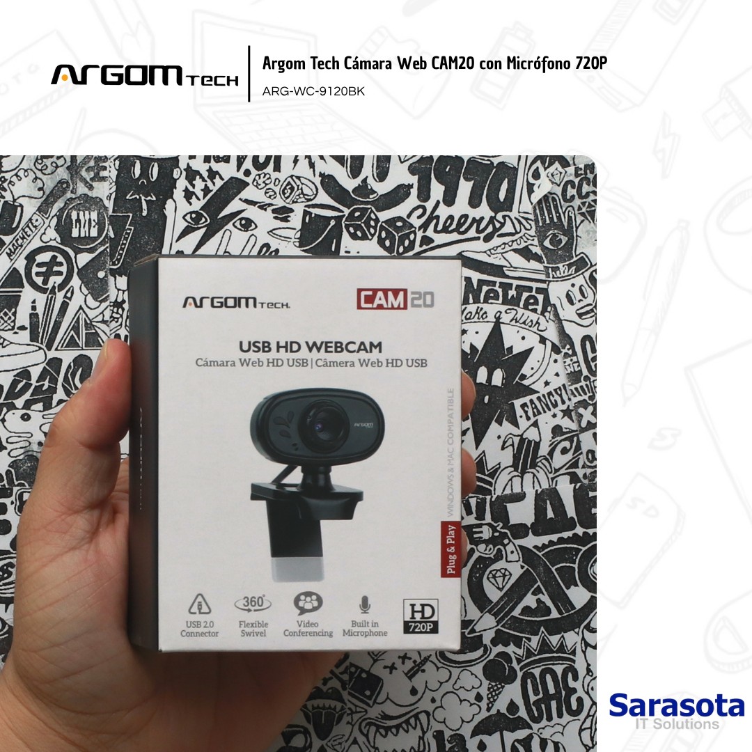 camaras y audio - Argom Tech Cámara Web CAM20 con Micrófono 720P