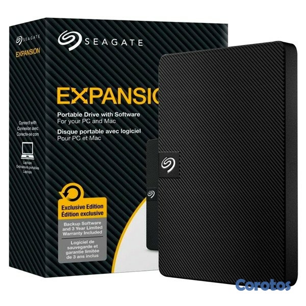 computadoras y laptops - DISCO DURO 4TB HDD EXTERNO SEAGATE EXPANSION, USB 3.0, USB 2.5, COMPATIBLE CON W 1