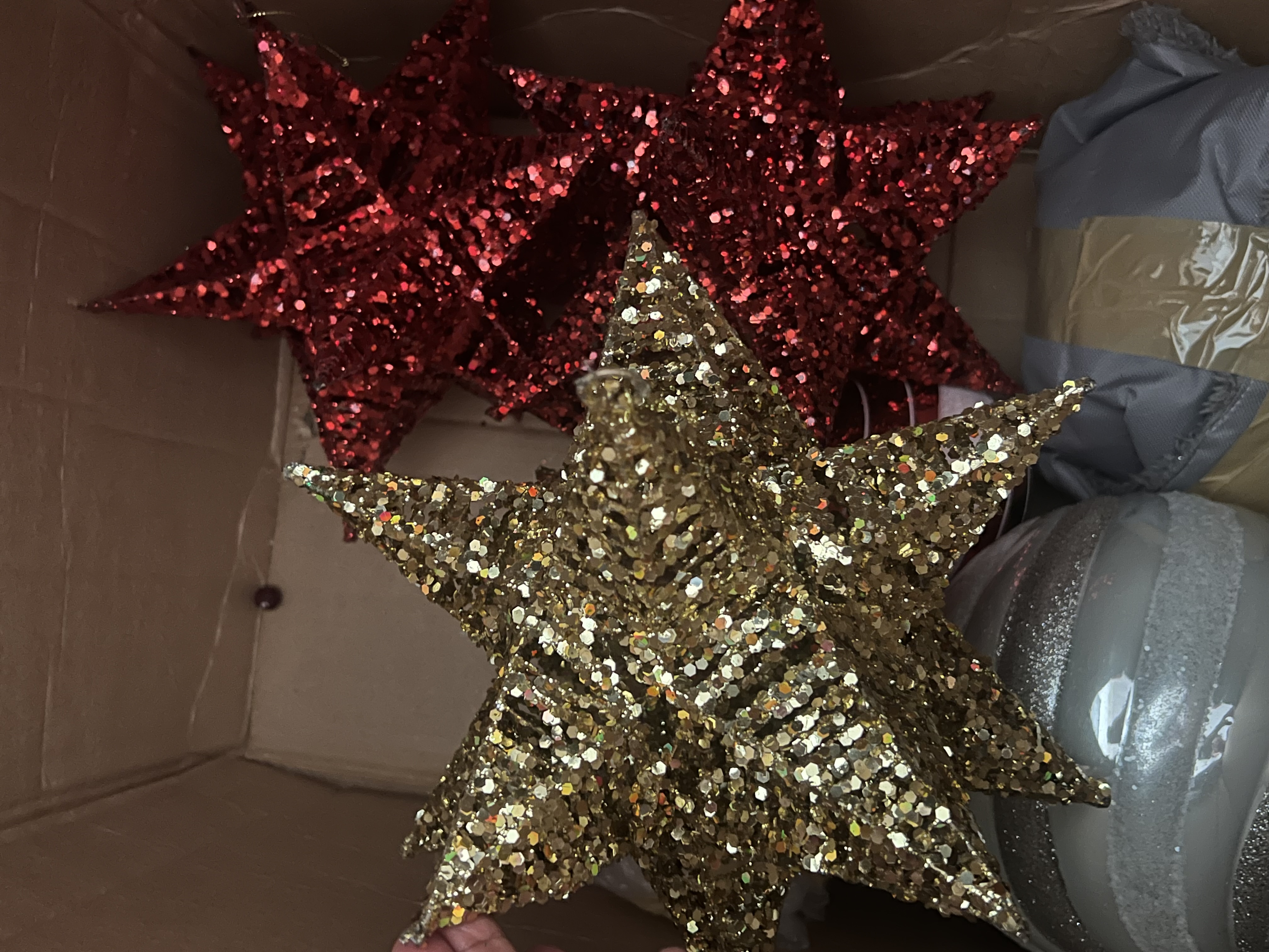 decoración y accesorios - 3 esferas en forma de estrella navideña,  1