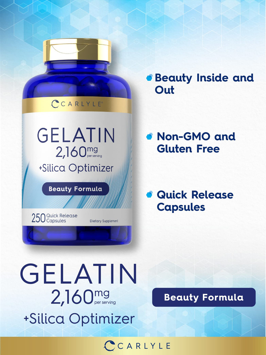Salud y Equipamiento Médico - Gelatina 2160mg Con Optimizador De Silice 250cap  Carlyle 2