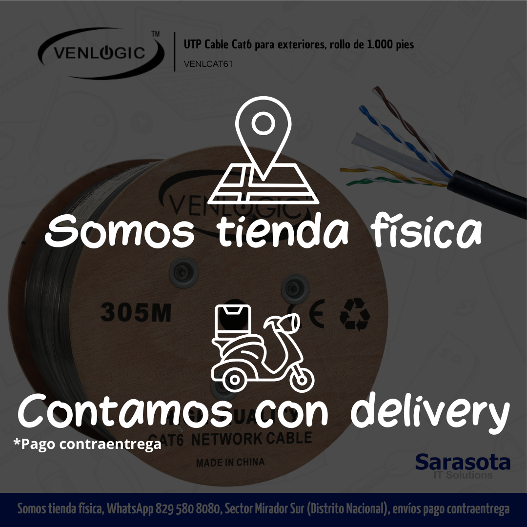accesorios para electronica - Venlogic UTP CAT6 cable de 1000 pies para exterior 2
