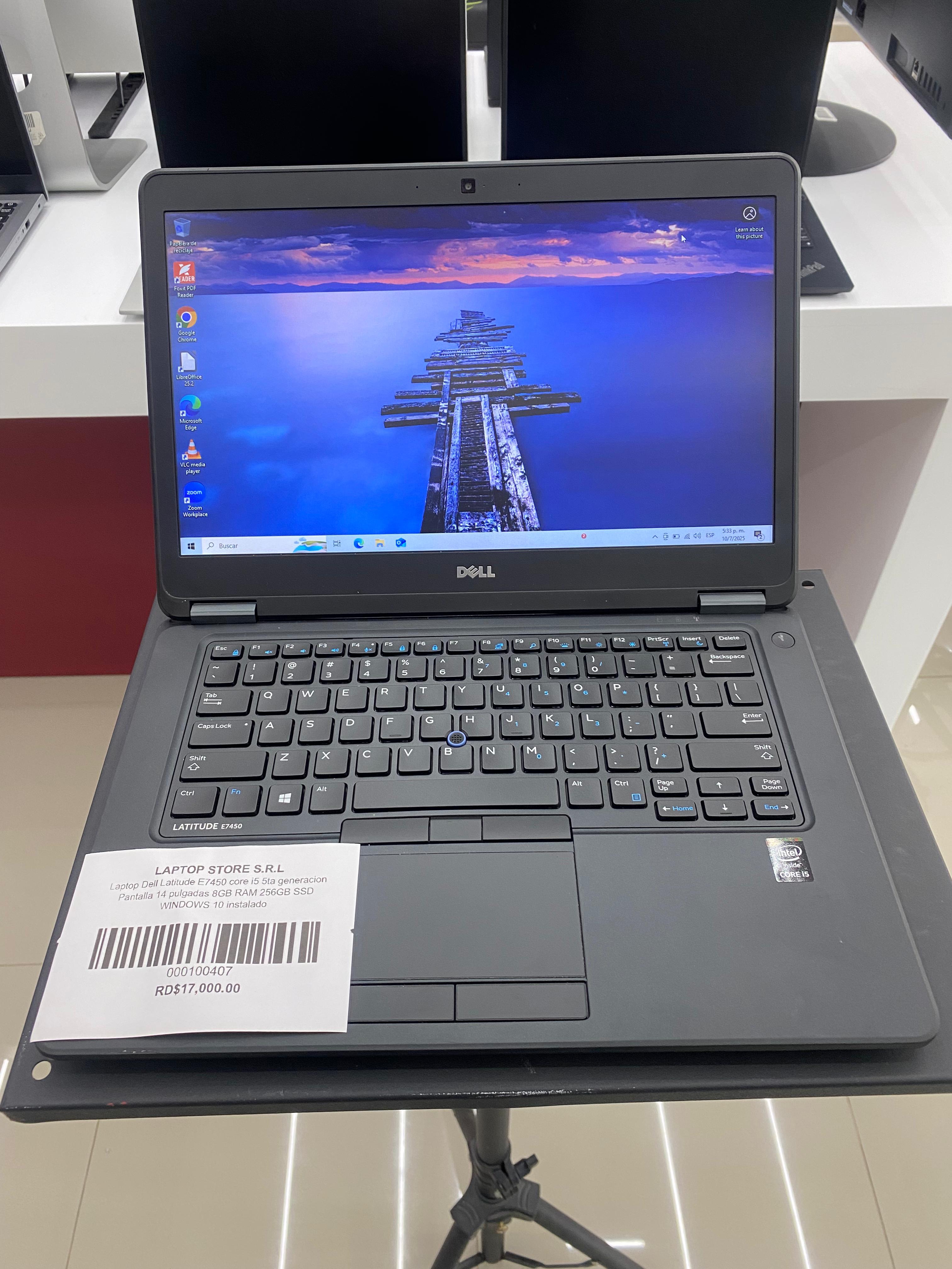 computadoras y laptops - Laptop Dell 7450 core i5 5ta Gen 14 pulgadas 8GB R