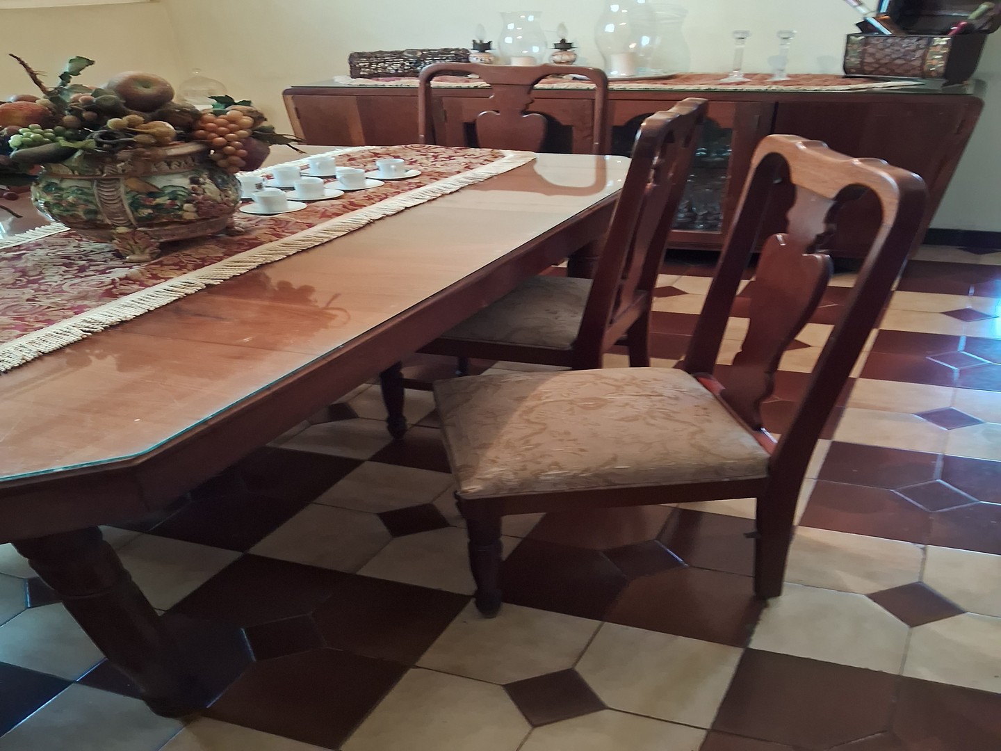 muebles y colchones - Comedor de Caoba Natural de 6 sillas 2