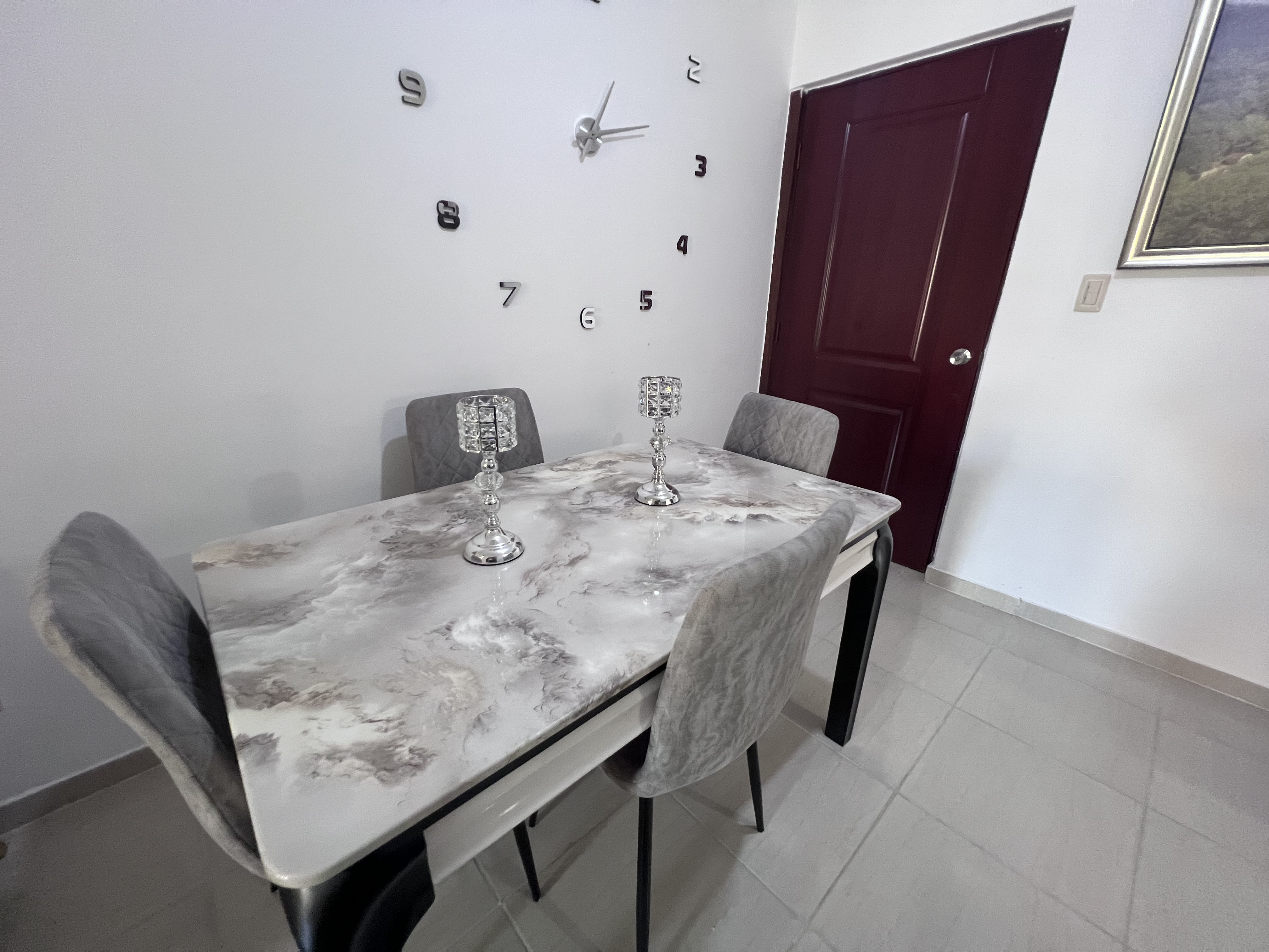 muebles y colchones - Juego de comedor 4 sillas tope de marmol 1
