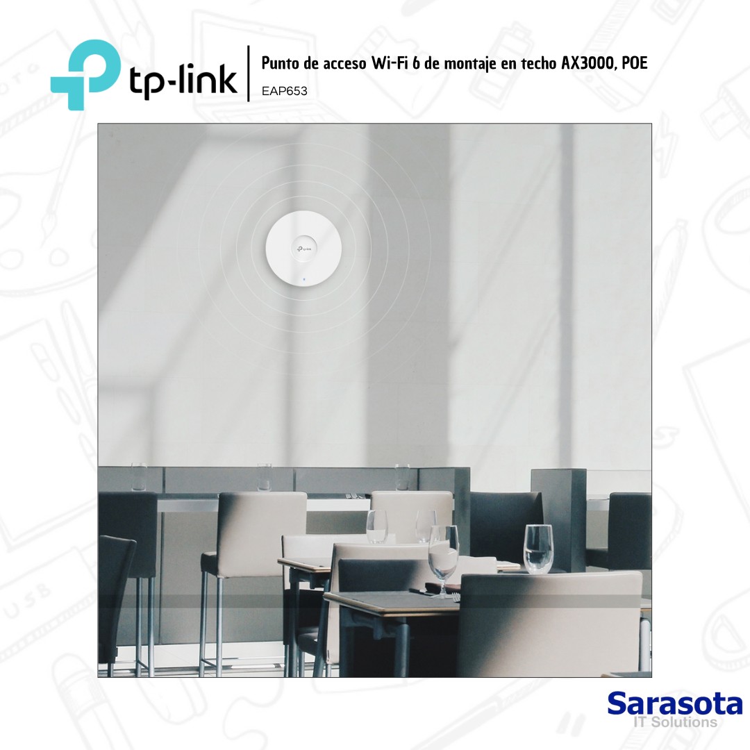 accesorios para electronica - TP-Link Access Point EAP653 Omada WIFI 6 Mesh AX30 4