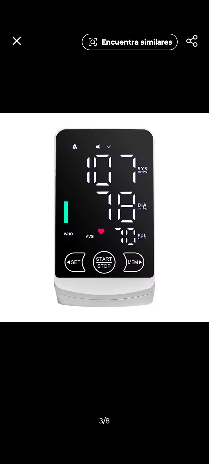 equipos profesionales - Monitor de presión arterial digital Voz en Español 3