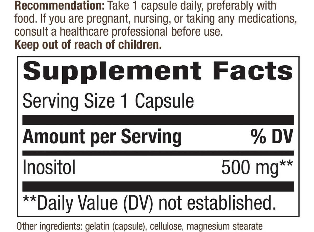 Salud y Equipamiento Médico - Inositol 100 Caps Nature's Way 1