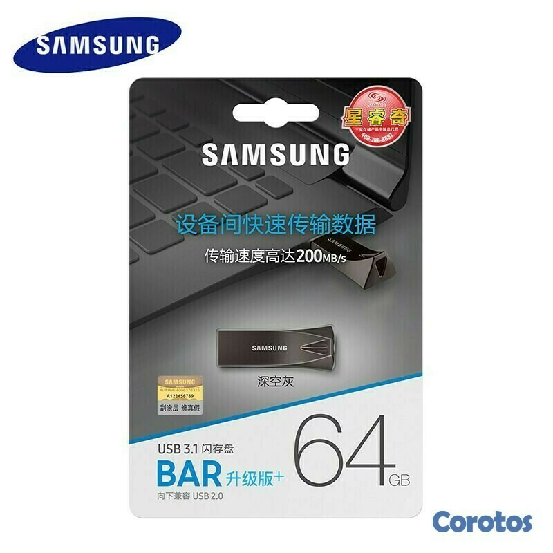 accesorios para electronica - Memoria USB 3.1 Samsung BAR Plus 64GB - 200MB/s
 1