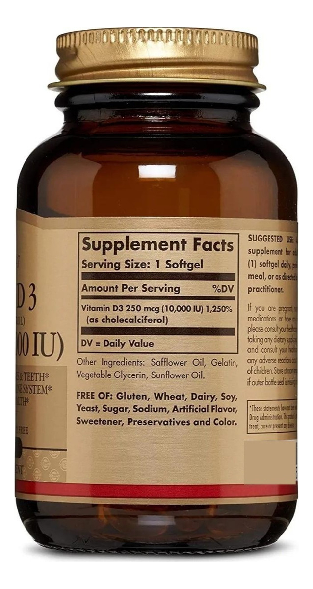 Salud y Equipamiento Médico - Vitamina D3 250mcg Solgar 120cp 1