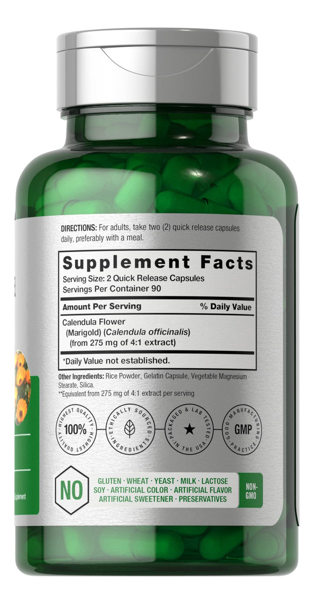 Salud y Equipamiento Médico - Flor De Calendula 1100 Mg 180 Cap Horbaach 1