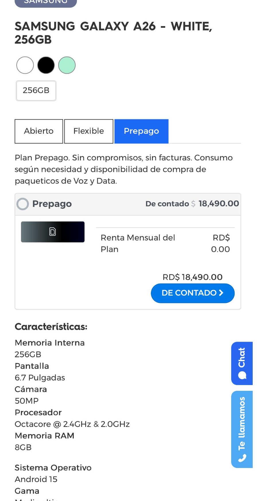 celulares y tabletas - Samsung Galaxy A26 256 GB 8 RAM 2