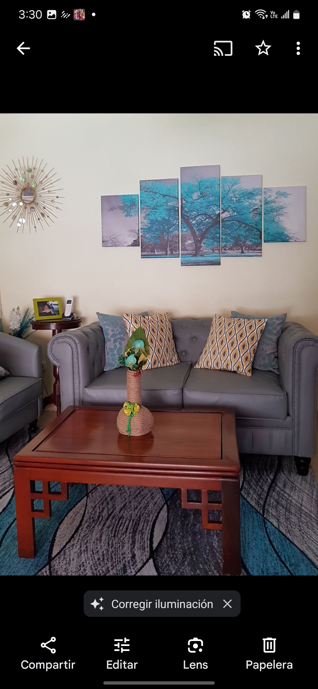arte y antigüedades - SET DE LIENZO FRAMBOYAN AZUL 0