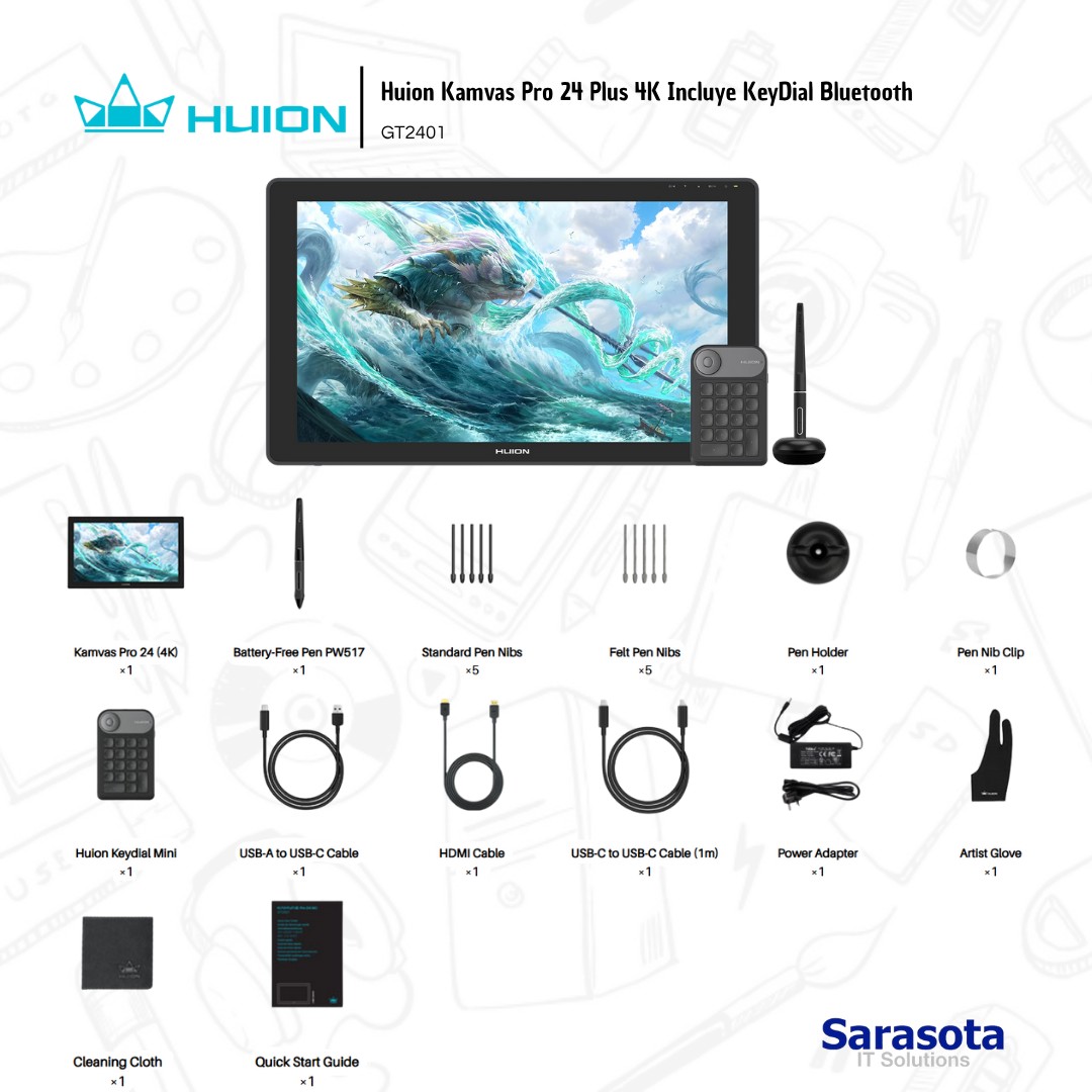 otros electronicos - Huion Kamvas 24 Pro, Pen Display 24 4k 1