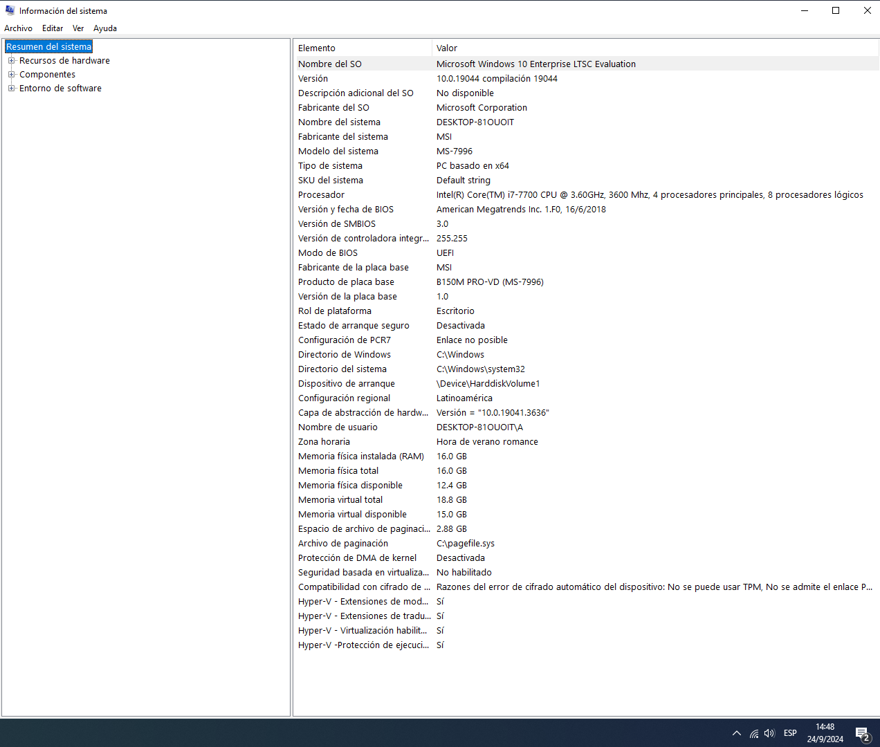 computadoras y laptops - Desktop MSI MS-7996 PC i7-7700 3.60G 16GB SSD 256 9