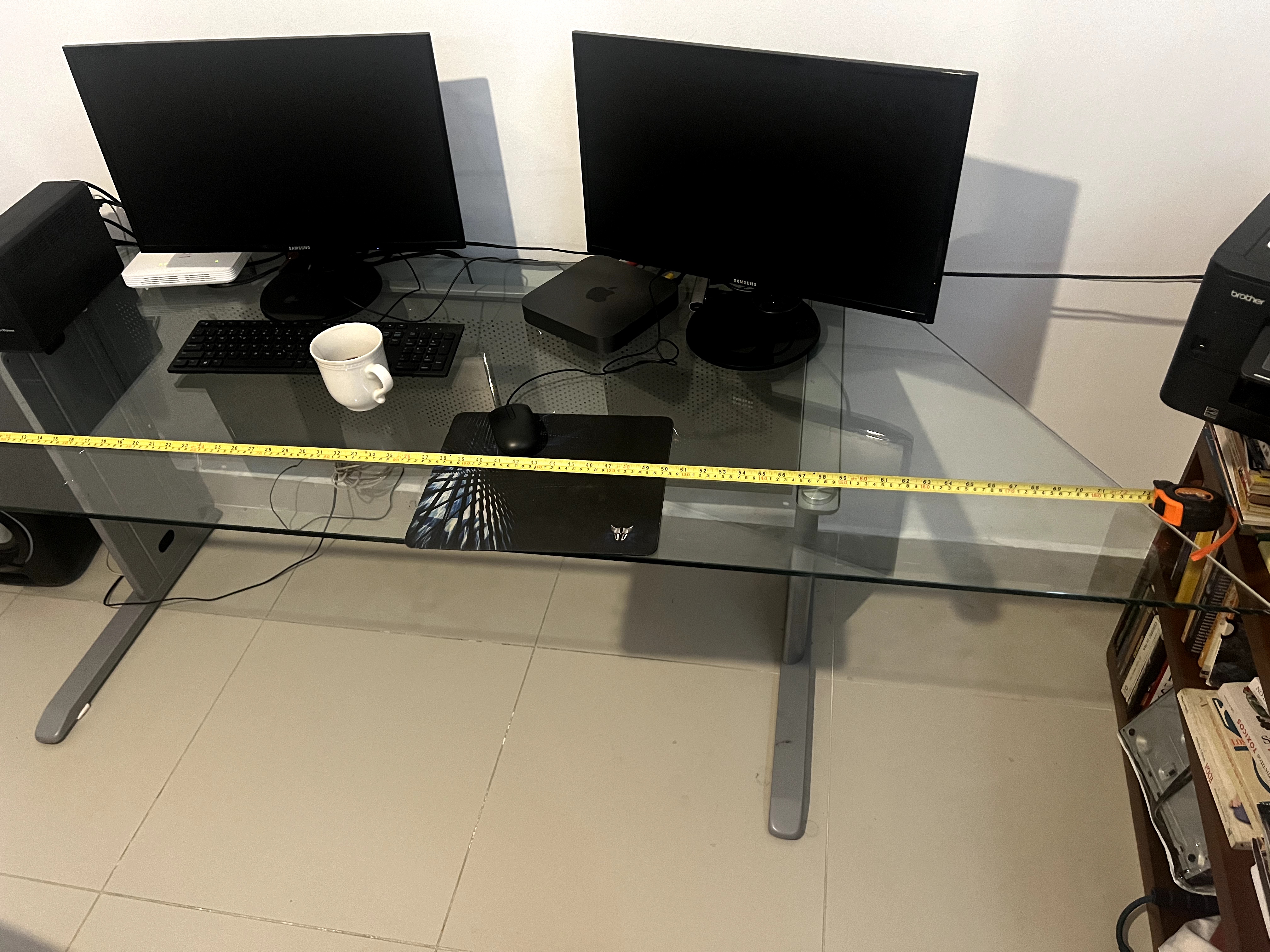 articulos de oficina - ESCRITORIO MODERNO CON TOPE DE VIDRIO TEMPLADO  2