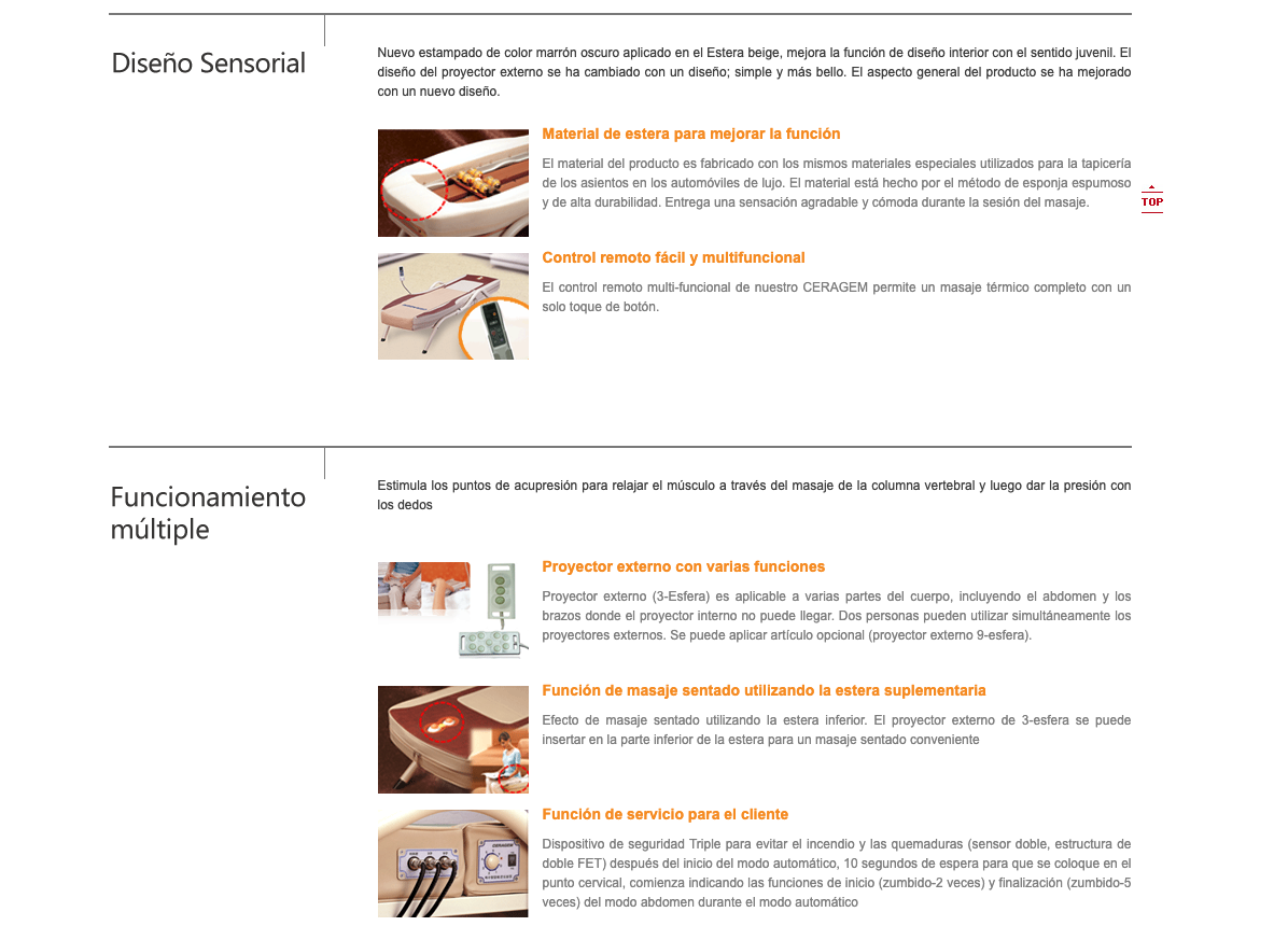 equipos profesionales - SERAGEM Cama masajes terapeuticos en la Columna 1