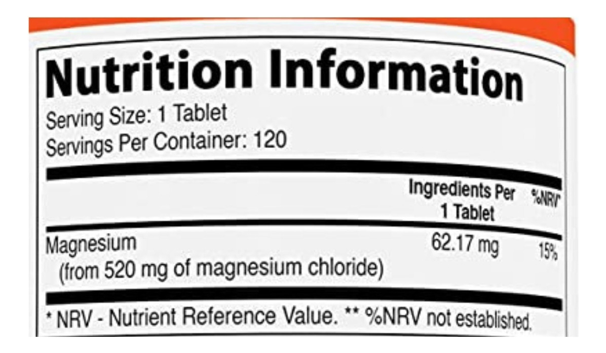 Salud y Equipamiento Médico - Cloruro De Magnesio 520 mg - Unidad 1