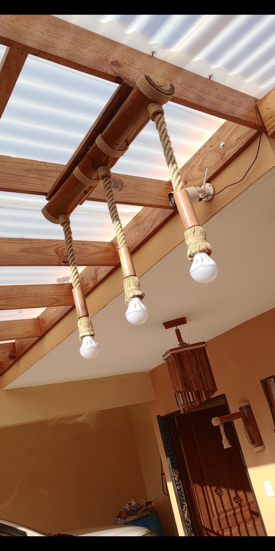 decoración y accesorios - Lámparas en madera , bambú. 9
