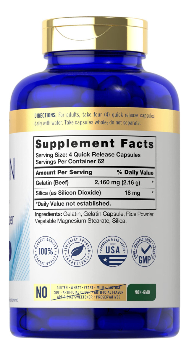 Salud y Equipamiento Médico - Gelatina 2160mg Con Optimizador De Silice 250cap  Carlyle 1