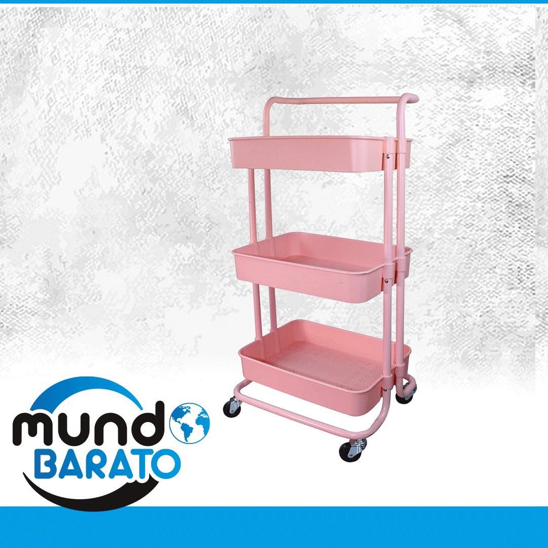 decoración y accesorios - Carrito con ruedas de 3 bandejas ideal cocina maquilladoras carro  organizador 0