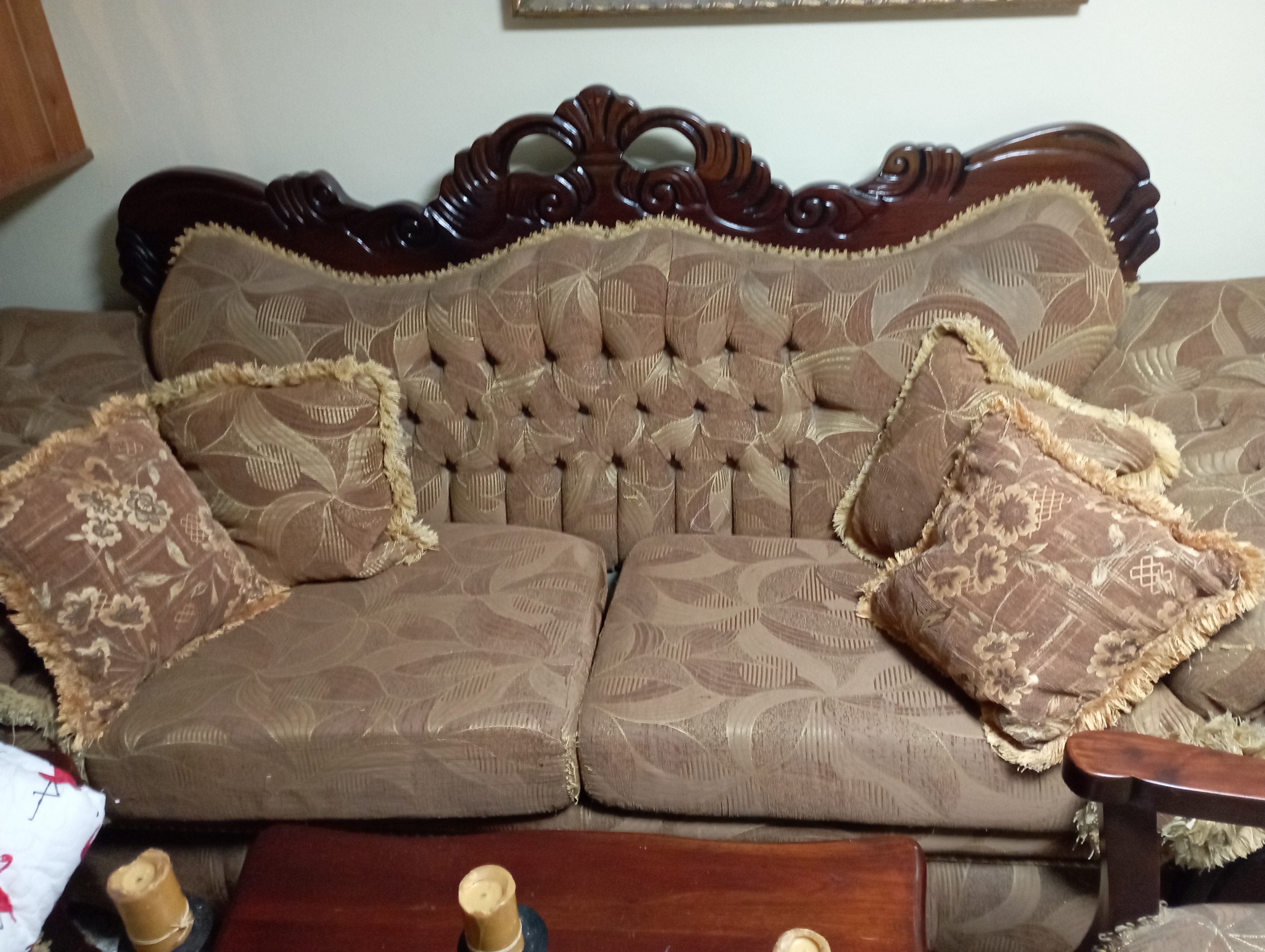 muebles y colchones - Juego de Muebles en Caoba de Oportunidad  3