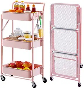 decoración y accesorios - Carrito con ruedas de 3 bandejas ideal cocina maquilladoras carro  organizador 1