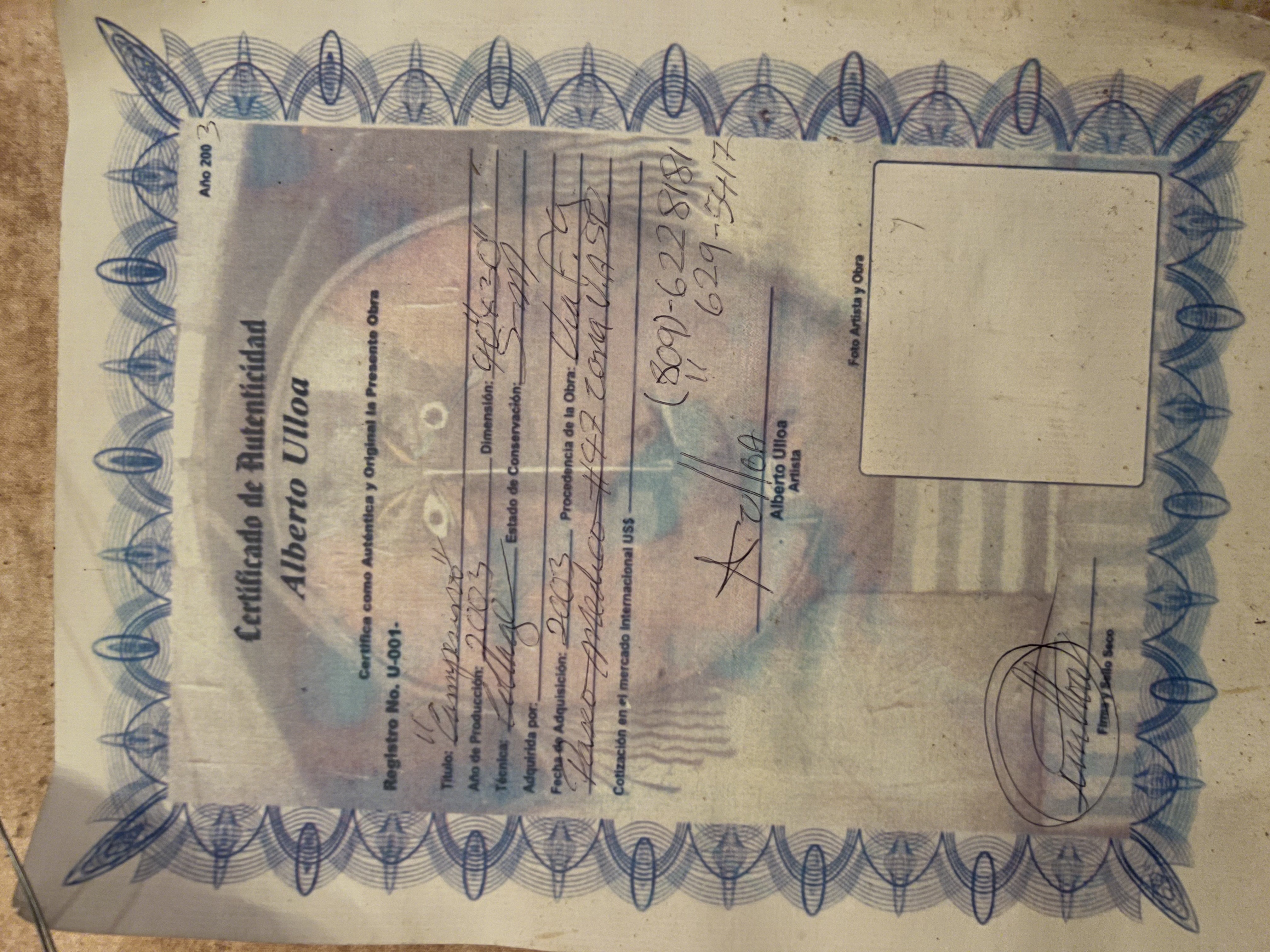 arte y antigüedades - Cuadro de Alberto ulloa ( con su certificado)🎨🖼️🖌️ 3