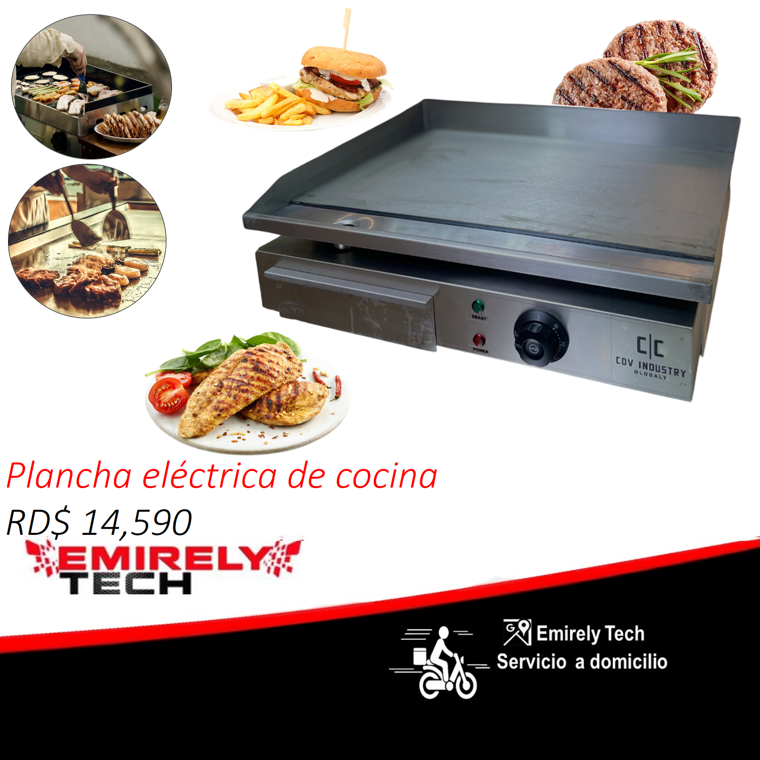 equipos profesionales - Plancha electrica de cocina comercial parrilla ele 0