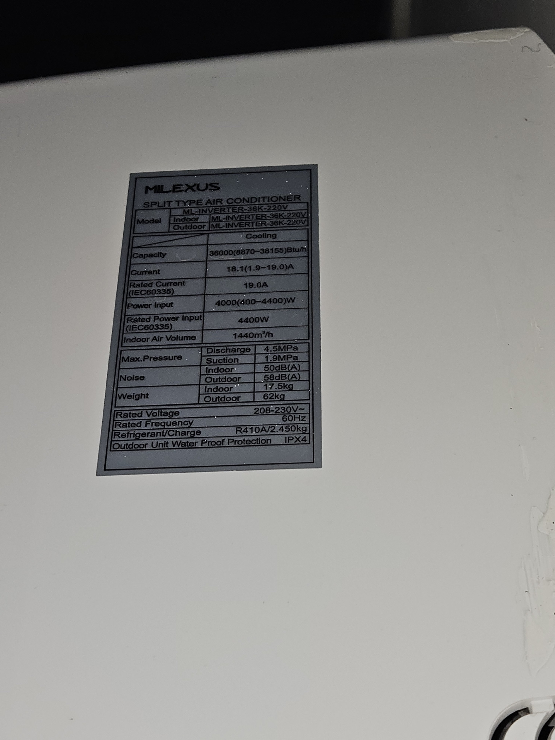 aires acondicionados y abanicos - Aire Acondicionado Split MLEXUS INVERTER 36,000 BTU (220V) 3