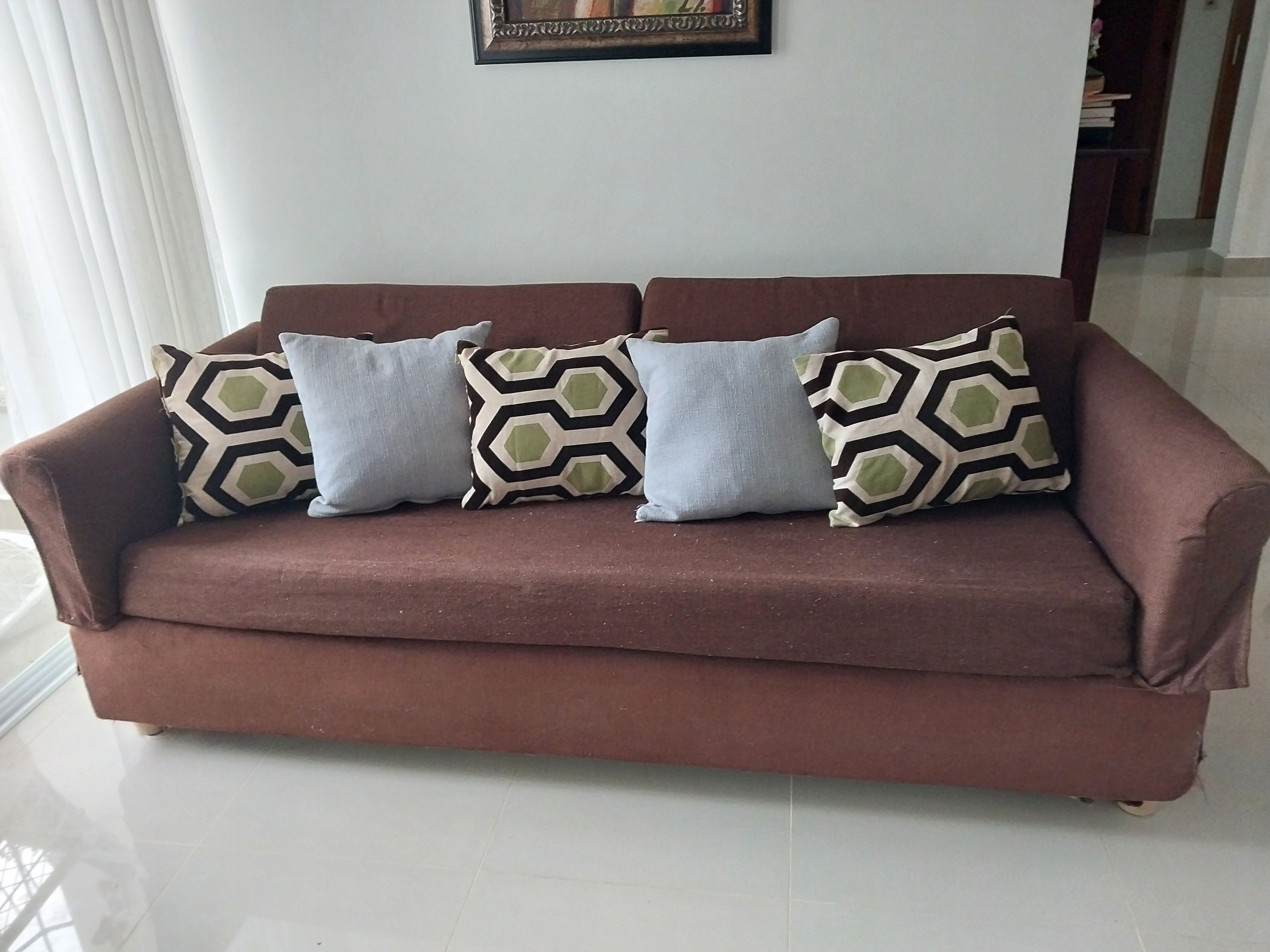 muebles y colchones - Sofá Cama + Mesa de Sala en caoba 2