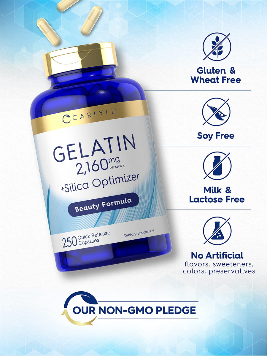 Salud y Equipamiento Médico - Gelatina 2160mg Con Optimizador De Silice 250cap  Carlyle 3