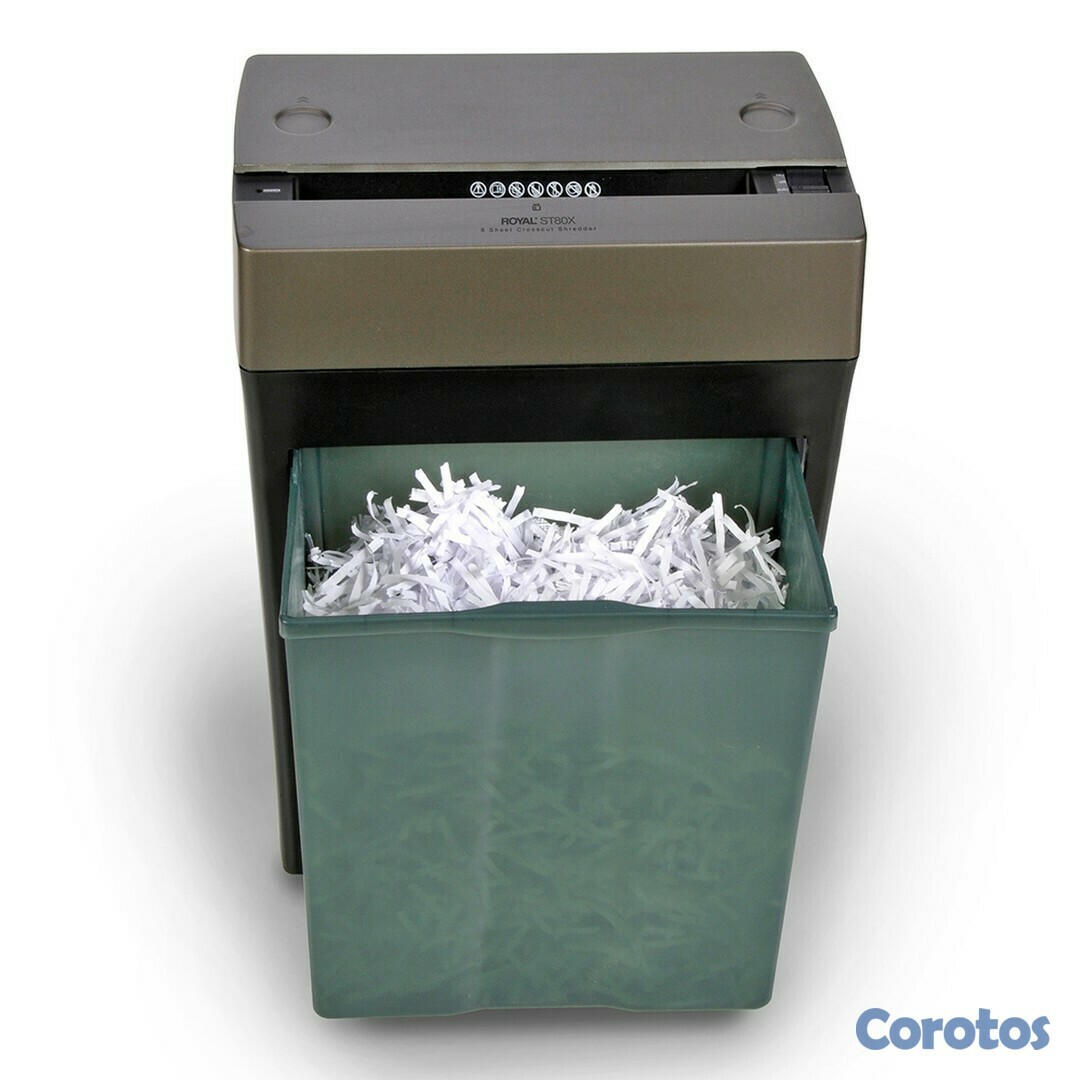 computadoras y laptops - TRITURADORA DE PAPEL ROYAL, 8 HOJAS CORTE TRANSVERSAL, TRITURA GRAPAS Y TARJETAS 1