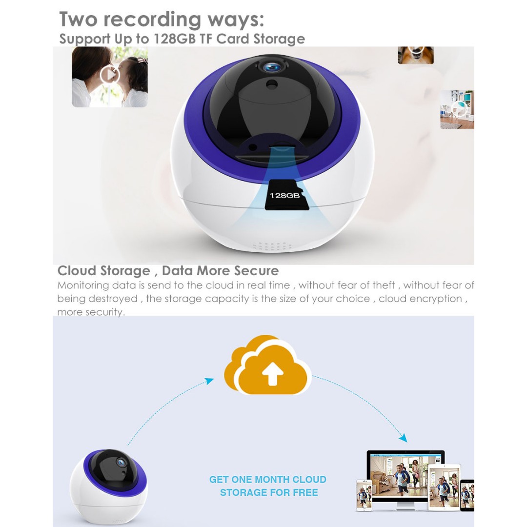 camaras y audio - HD Cámara de Seguridad Wifi Auto Seguimiento 2