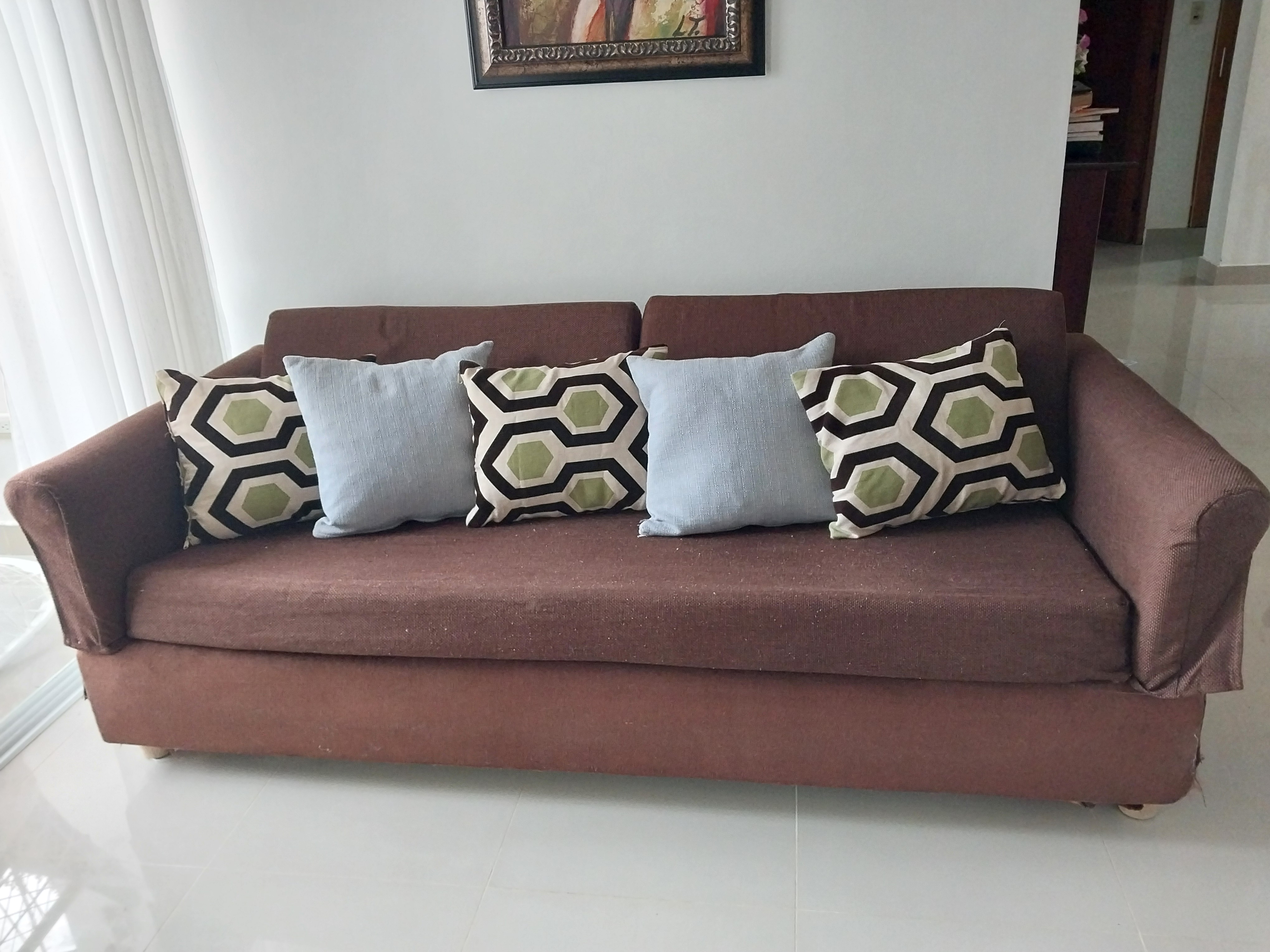 muebles y colchones - Sofá Cama + Mesa de Sala en caoba 3