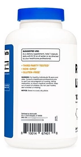 Salud y Equipamiento Médico - Nutricost R-alpha Lipoic Acid 100mg, 240 Capsules - Veggie 1