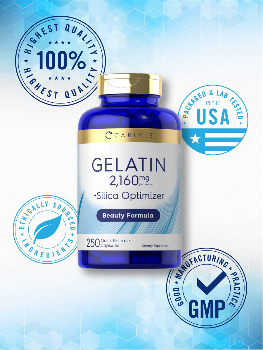 Salud y Equipamiento Médico - Gelatina 2160mg Con Optimizador De Silice 250cap  Carlyle 4