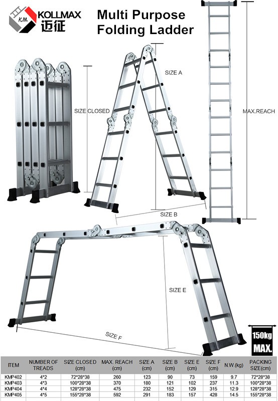 herramientas, jardines y exterior - Escalera de Aluminio Multiusos 12.5 Pies Calidad Garantizada Multifuncional 7