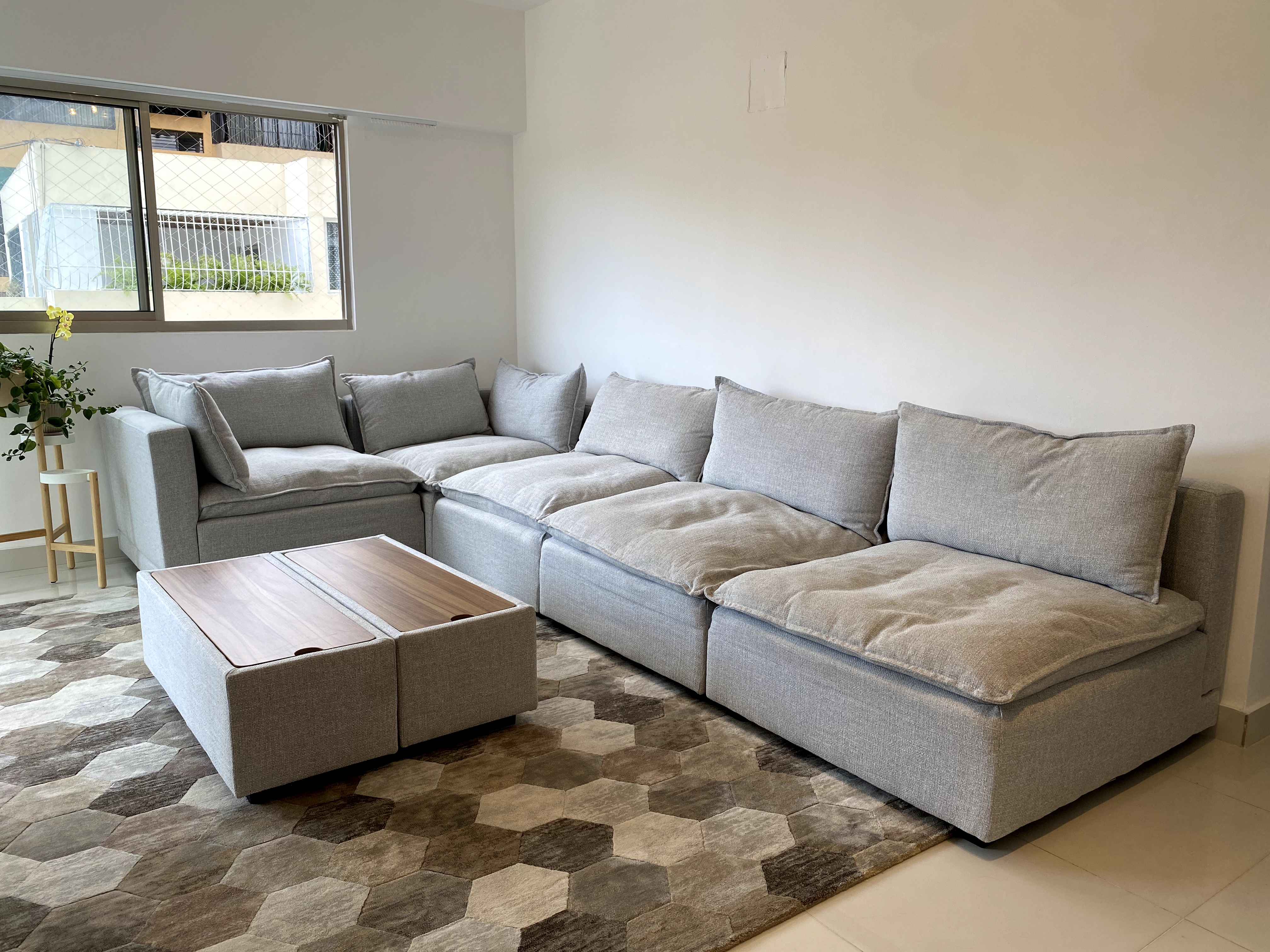 muebles y colchones - Mueble de lujo modular de plumas con almacenaje 3