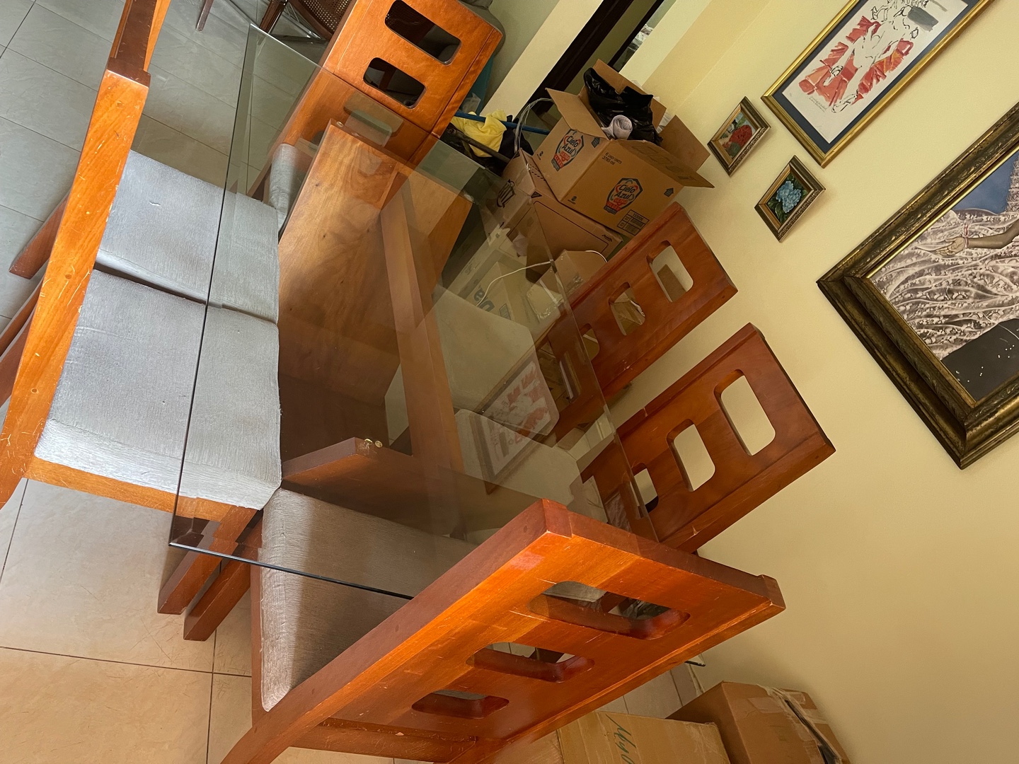 muebles y colchones - VENDO JUEGO DE COMEDOR DE SEIS SILLAS EN CAOBA  2
