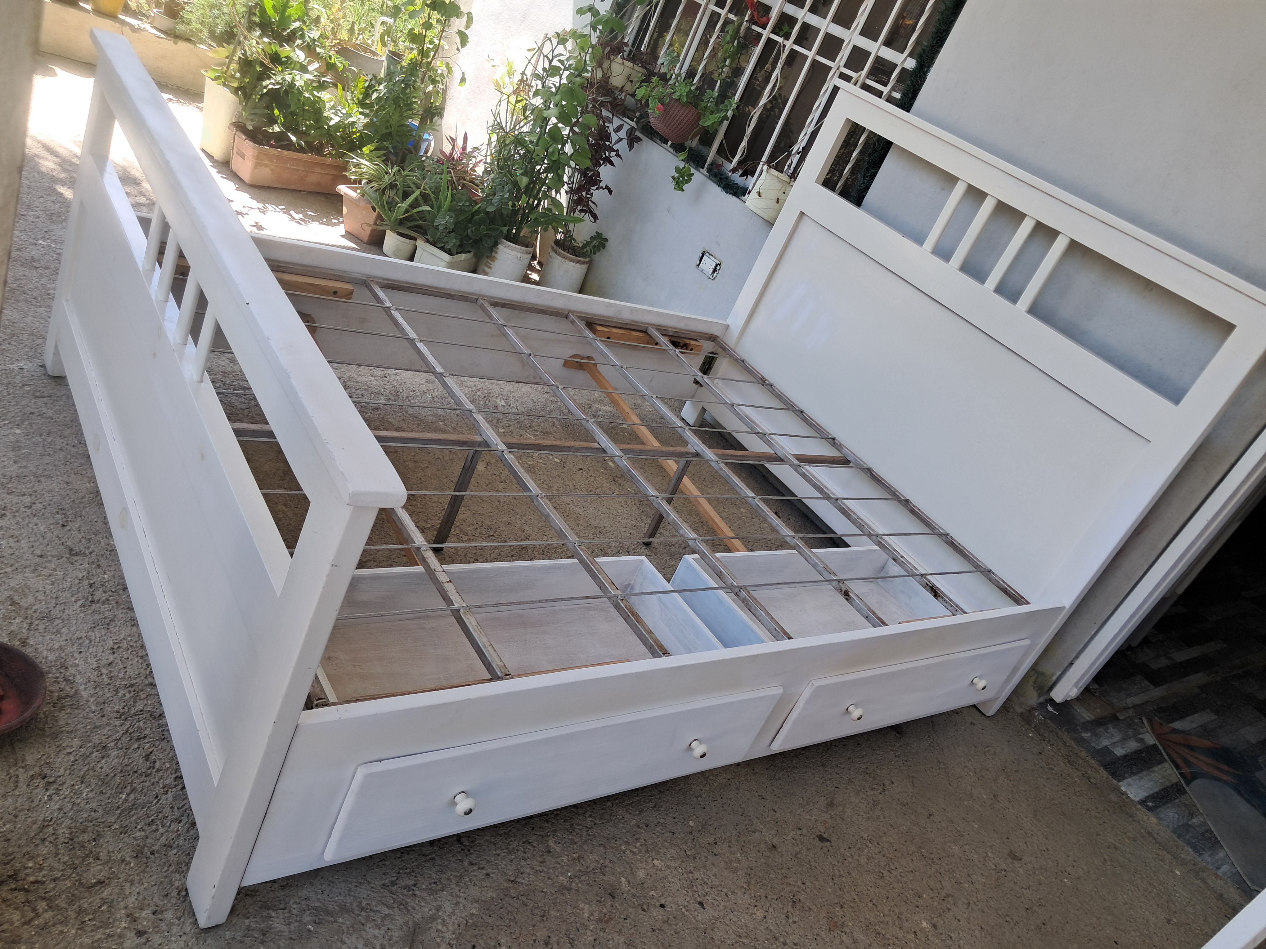muebles y colchones - Basé de cama tamaño ful 54x74 madera pino tratado  1